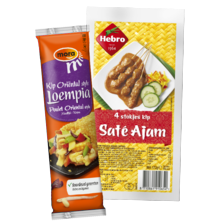Hebro of Mora saté, Mora snackbroodjes, gehaktballetjes of loempia's